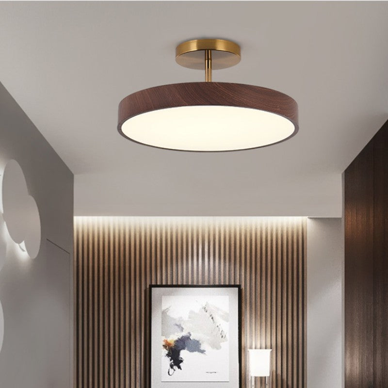 LED Semi-Flush Mount Ceiling Light Fixture – Japanese Round Ceiling Light
