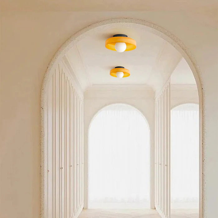 Glass Flush Mount Ceiling Light Fixture – Modern Round Ceiling Light