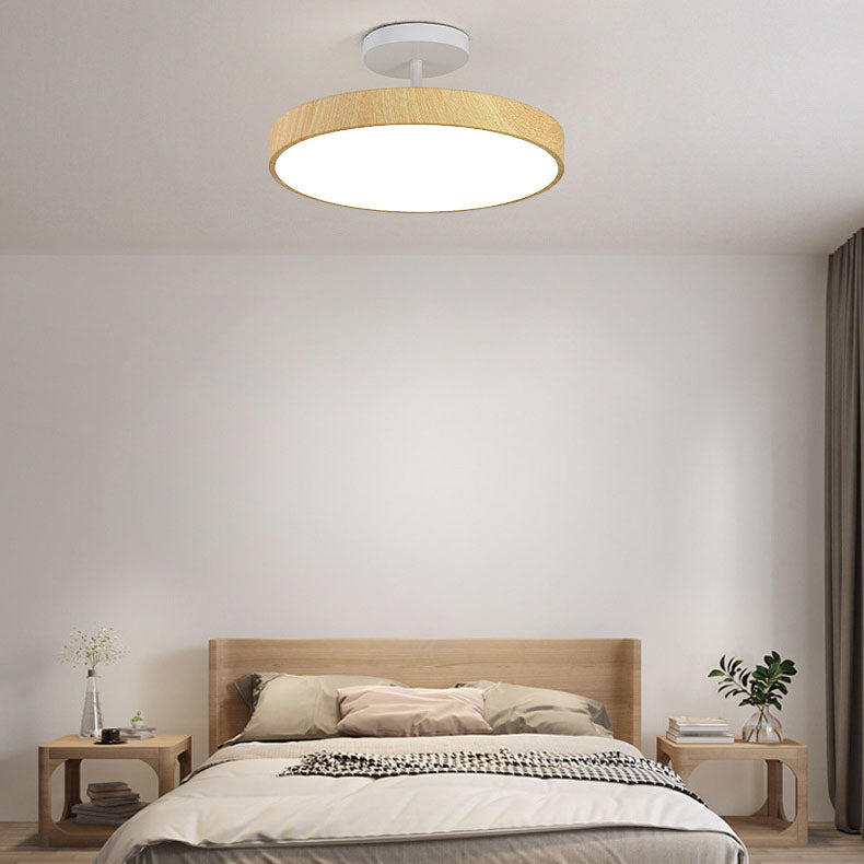 LED Semi-Flush Mount Ceiling Light Fixture – Japanese Round Ceiling Light