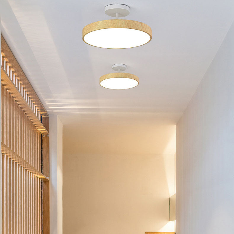 LED Semi-Flush Mount Ceiling Light Fixture – Japanese Round Ceiling Light