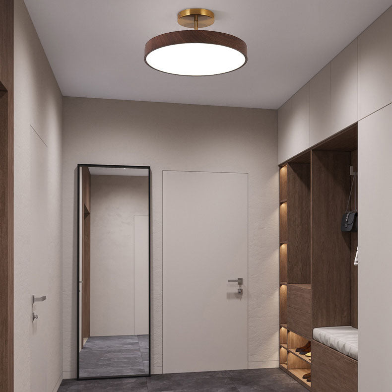 LED Semi-Flush Mount Ceiling Light Fixture – Japanese Round Ceiling Light