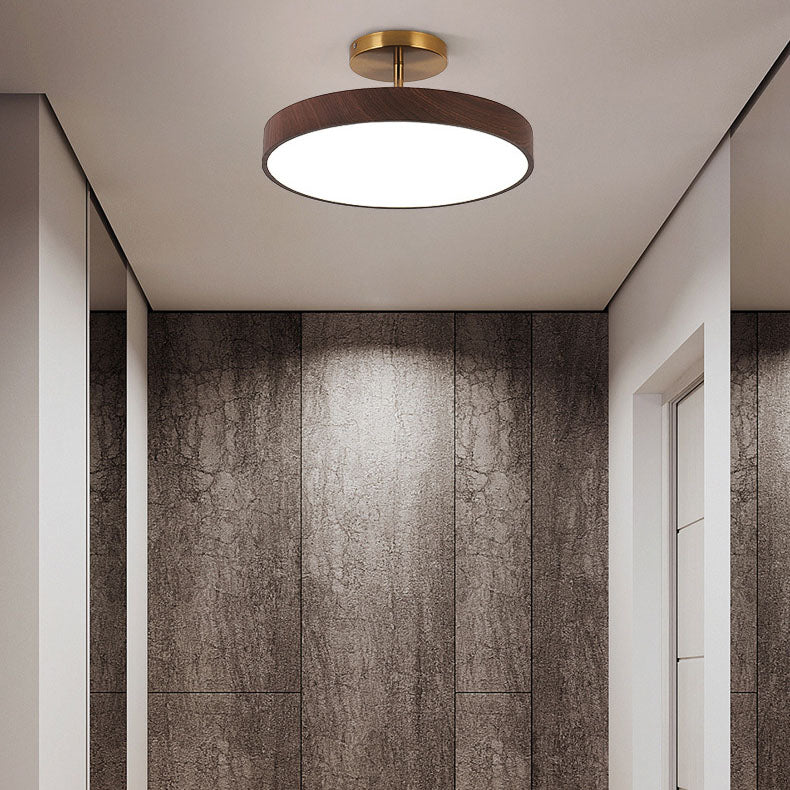 LED Semi-Flush Mount Ceiling Light Fixture – Japanese Round Ceiling Light