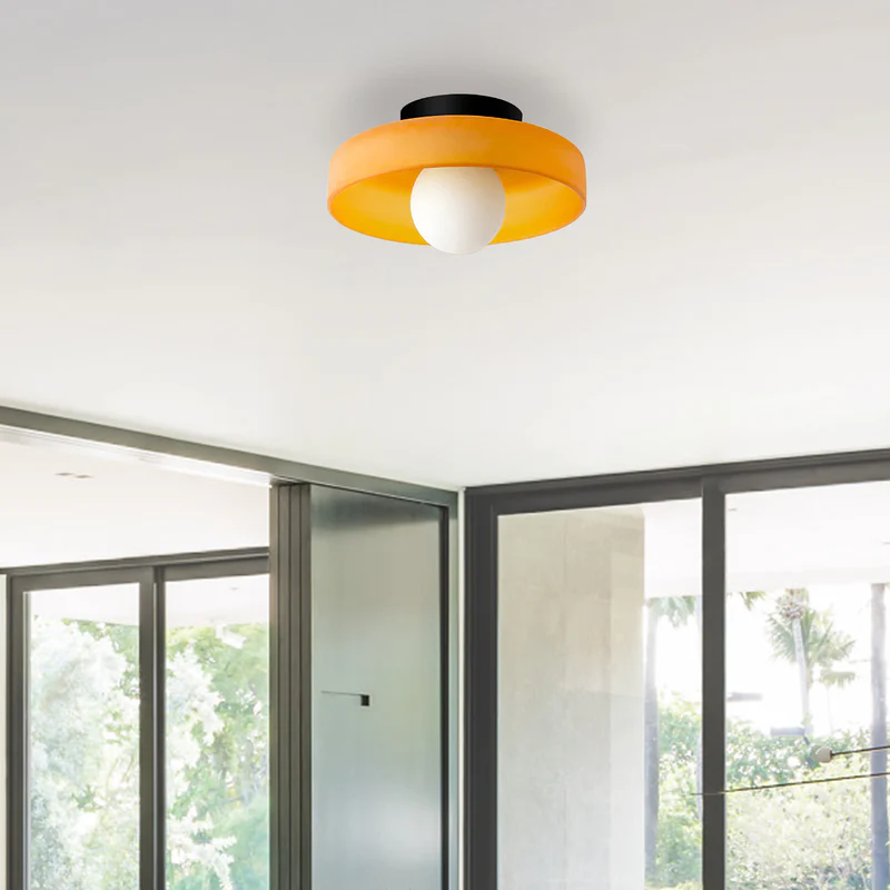 Glass Flush Mount Ceiling Light Fixture – Modern Round Ceiling Light