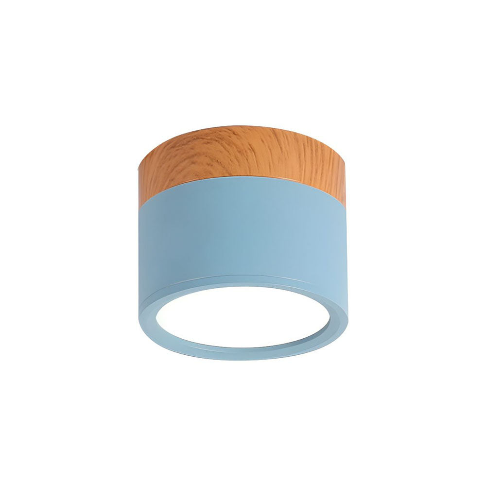 Small LED Flush Mount Ceiling Light Fixture – Modern Cylinder Ceiling Light