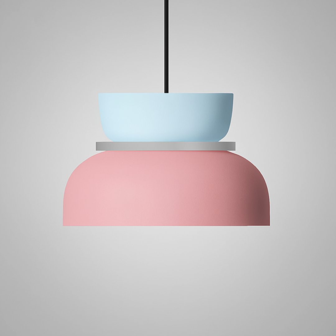 Modern Pendant Light Fixture – Dual-Tone Dome Hanging Ceiling Light