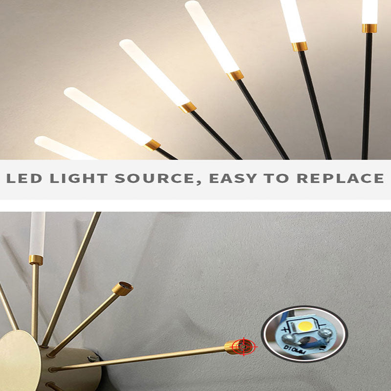 Modern Sputnik Ceiling Light Fixture – Firework Flush Mount LED Ceiling Light