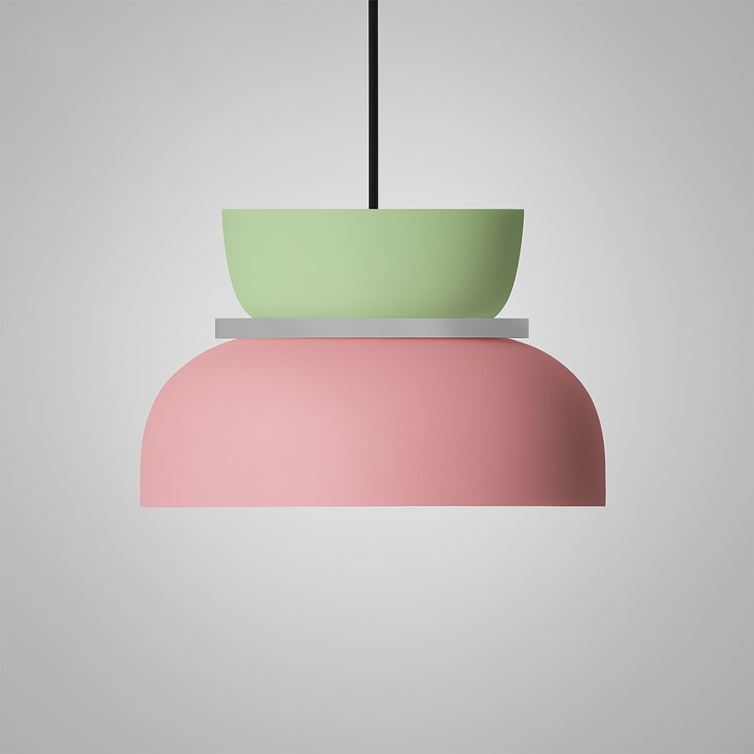 Modern Pendant Light Fixture – Dual-Tone Dome Hanging Ceiling Light