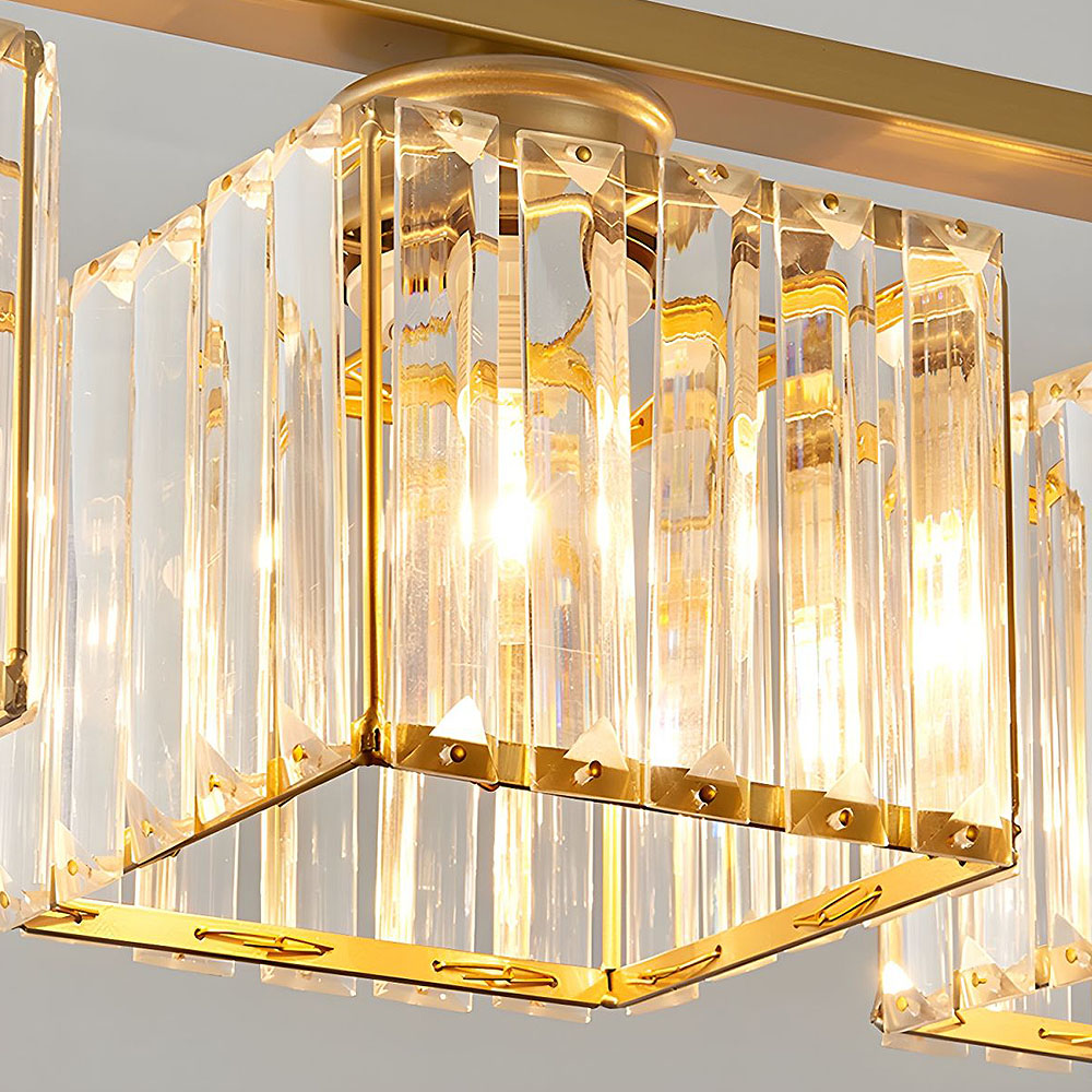 Linear Chandelier Light Fixture – Modern Glass Island Light
