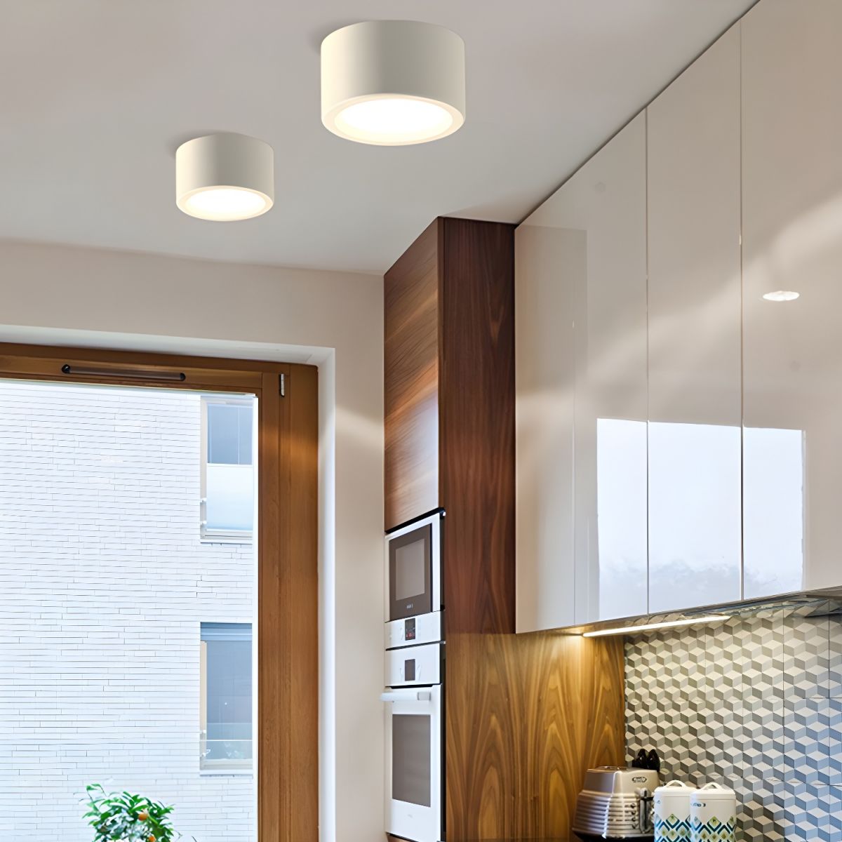 LED Flush Mount Ceiling Light Fixture – Modern Cylinder Ceiling Light
