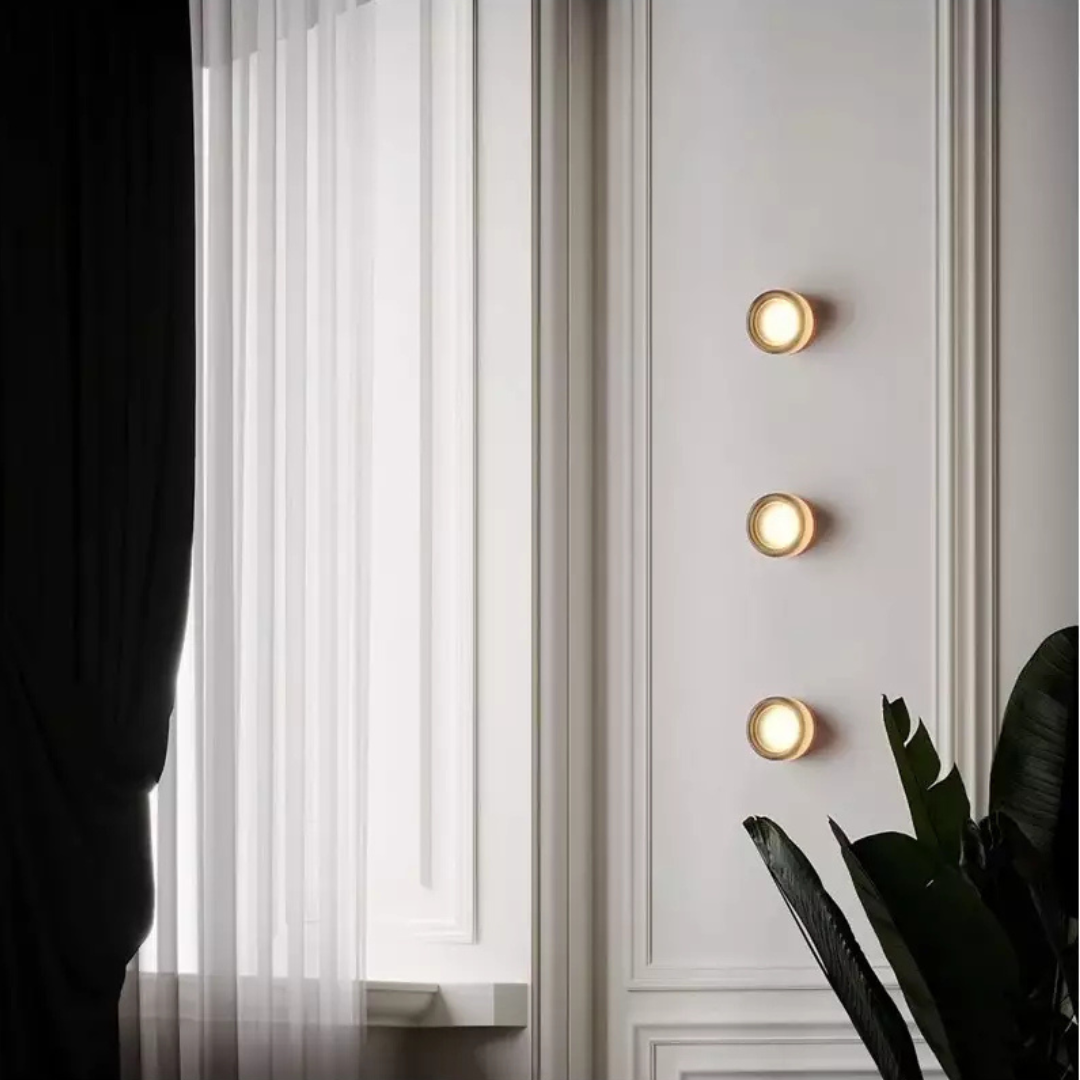 Glass Wall Sconce Light Fixture – Modern Round LED Wall Light