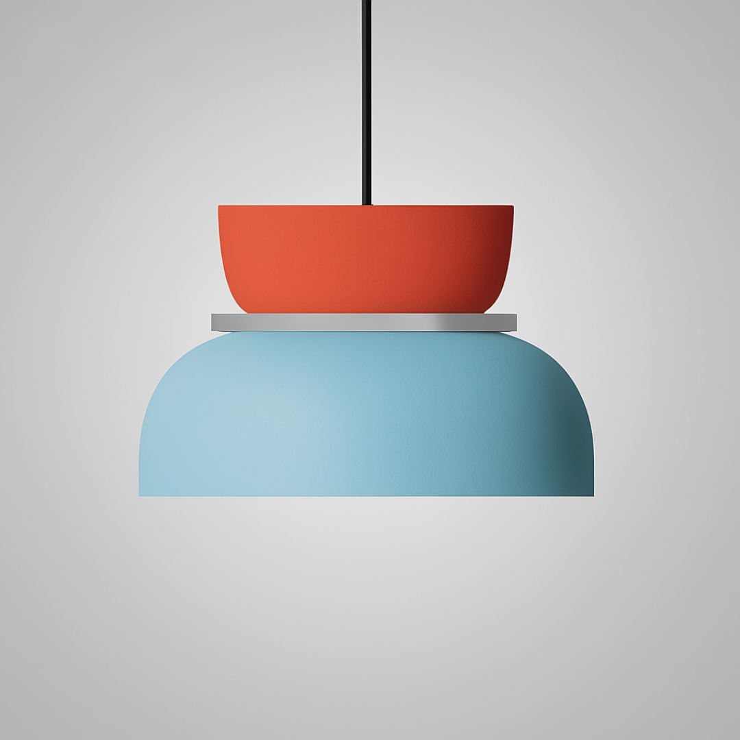 Modern Pendant Light Fixture – Dual-Tone Dome Hanging Ceiling Light