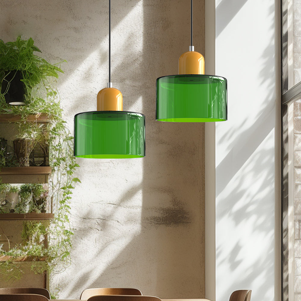Glass Pendant Light Fixture – Modern Bauhaus Hanging Ceiling Light