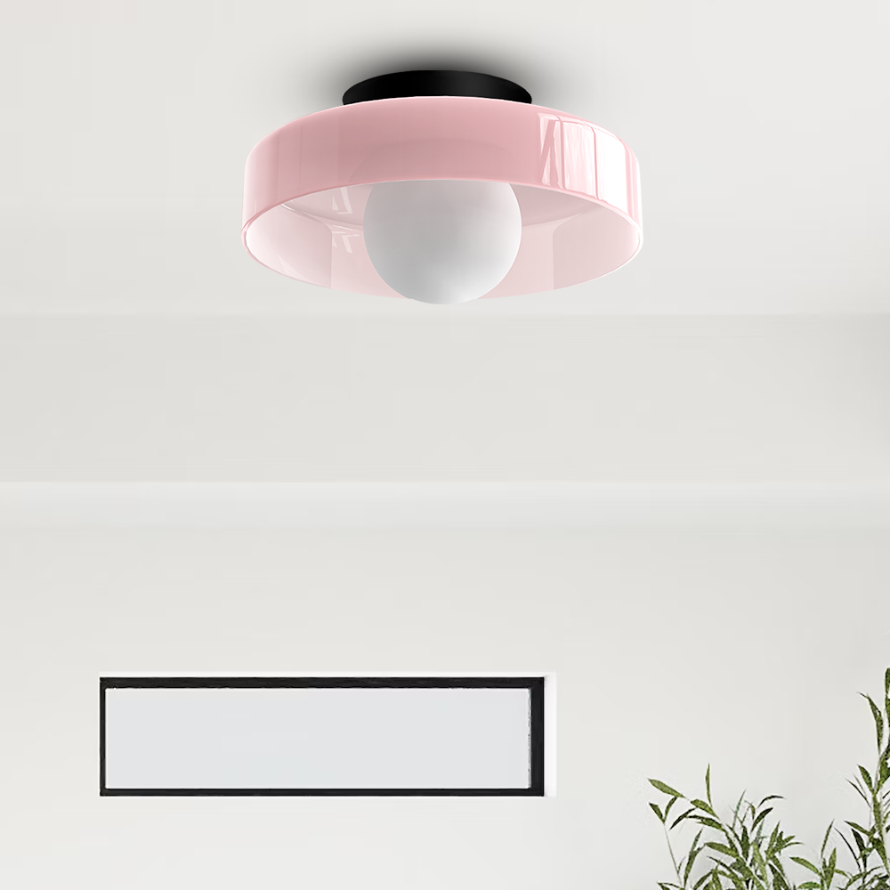Glass Flush Mount Ceiling Light Fixture – Modern Round Ceiling Light