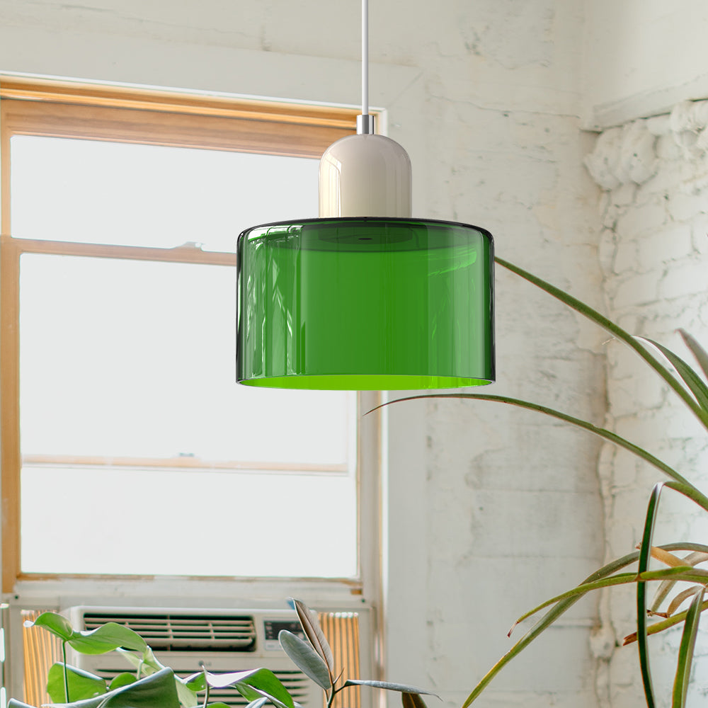 Glass Pendant Light Fixture – Modern Bauhaus Hanging Ceiling Light