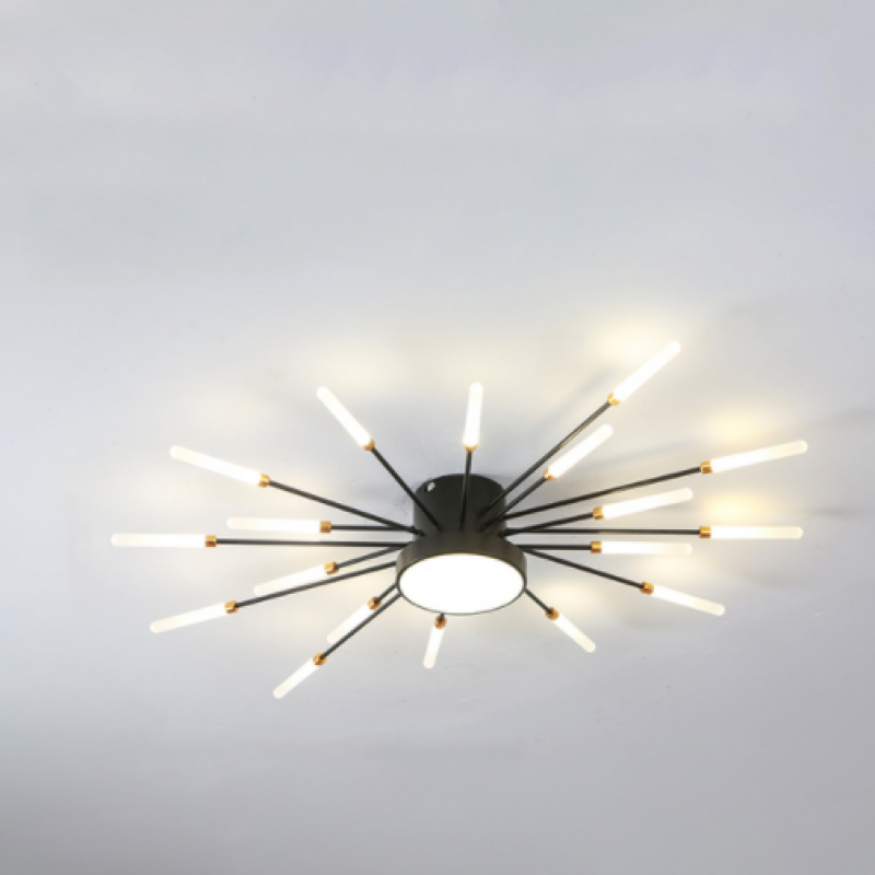 Modern Sputnik Ceiling Light Fixture – Firework Flush Mount LED Ceiling Light