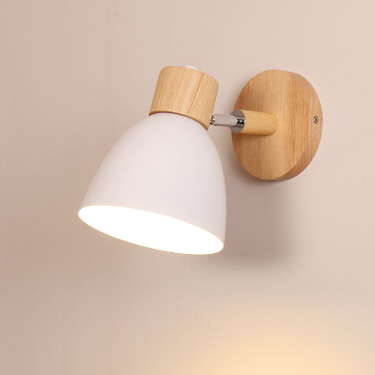 Wall Sconce Light Fixture – Modern Wood Cone Wall Light
