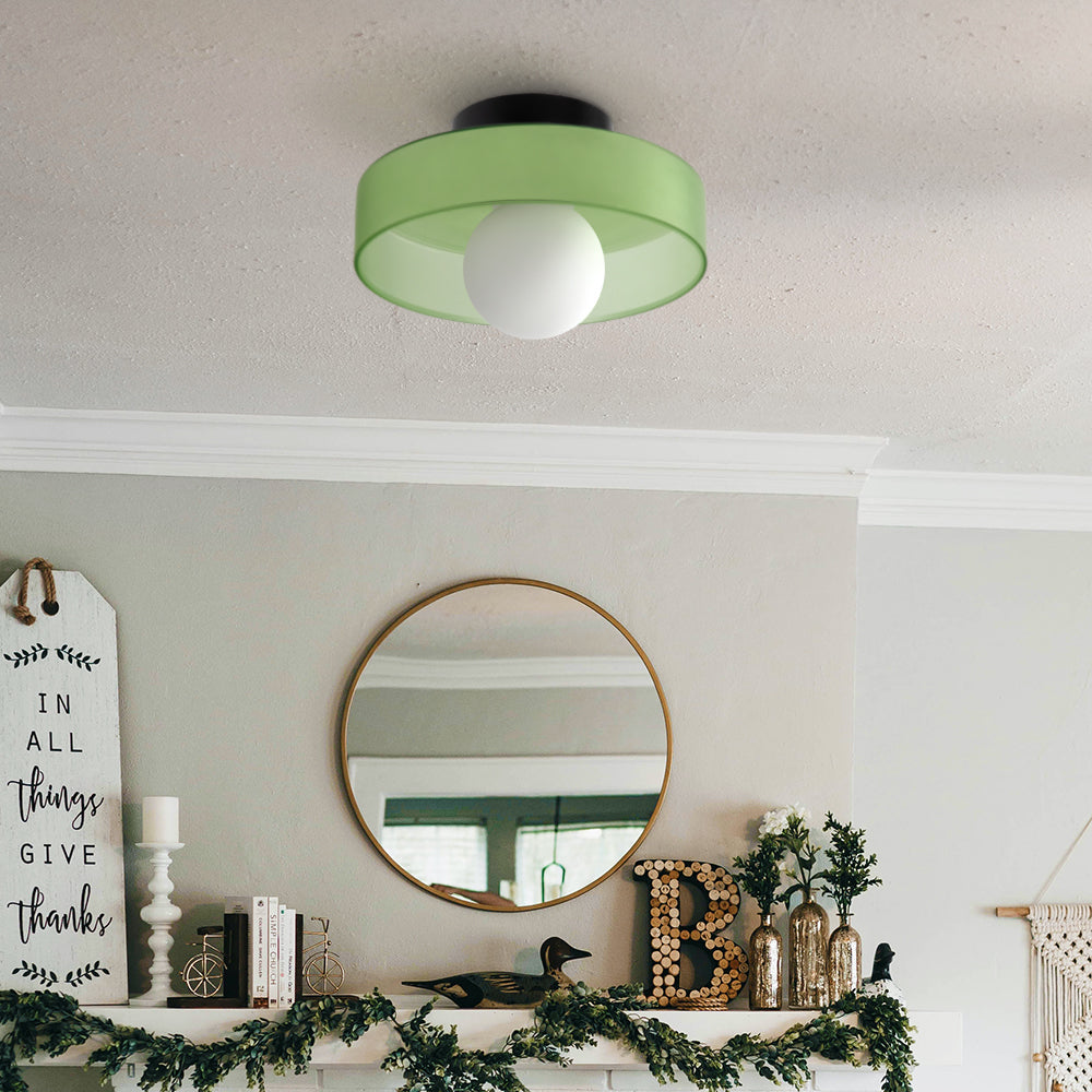 Glass Flush Mount Ceiling Light Fixture – Modern Round Ceiling Light