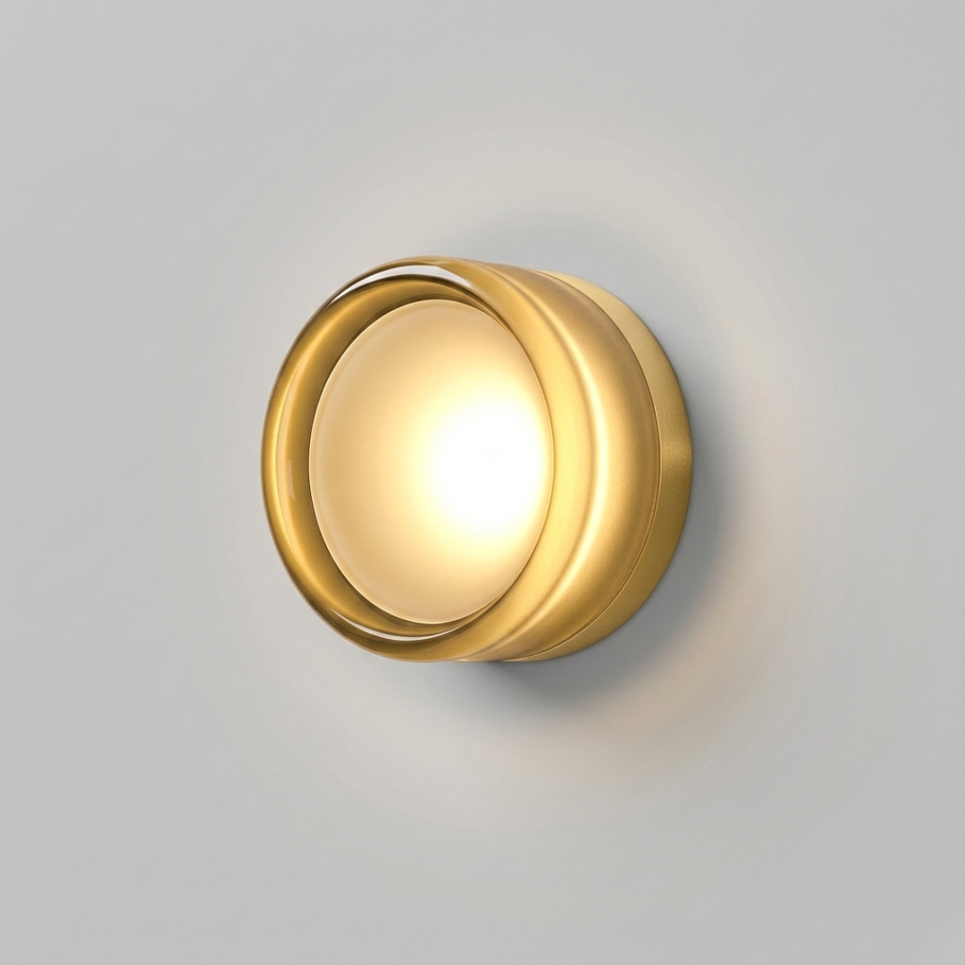 Glass Wall Sconce Light Fixture – Modern Round LED Wall Light