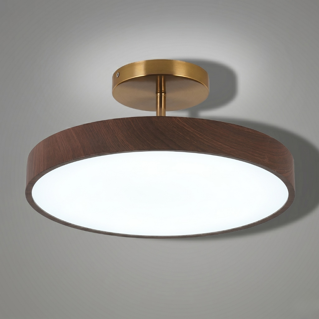 LED Semi-Flush Mount Ceiling Light Fixture – Japanese Round Ceiling Light