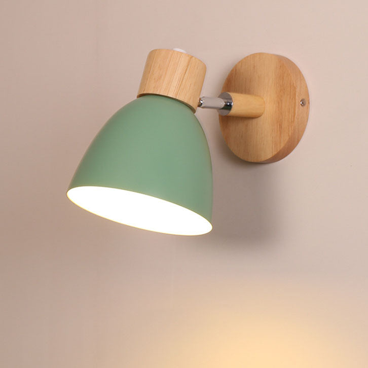 Wall Sconce Light Fixture – Modern Wood Cone Wall Light