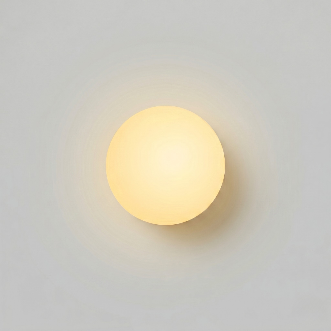 Glass Wall Sconce Light Fixture – Modern Round LED Sconce