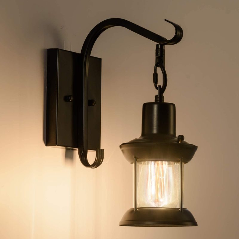 Industrial Wall Sconce Lighting Fixture – Vintage Farmhouse Rustic Wall Light