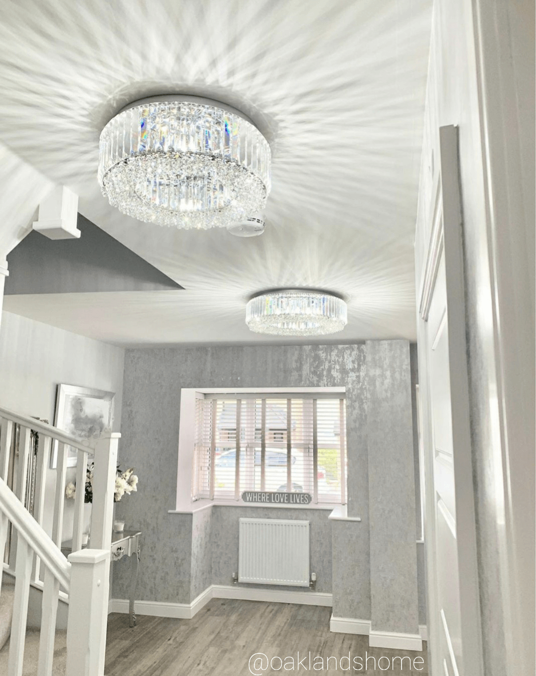 Small Crystal Flush Mount Ceiling Light Fixture – Modern Chrome Ceiling Light