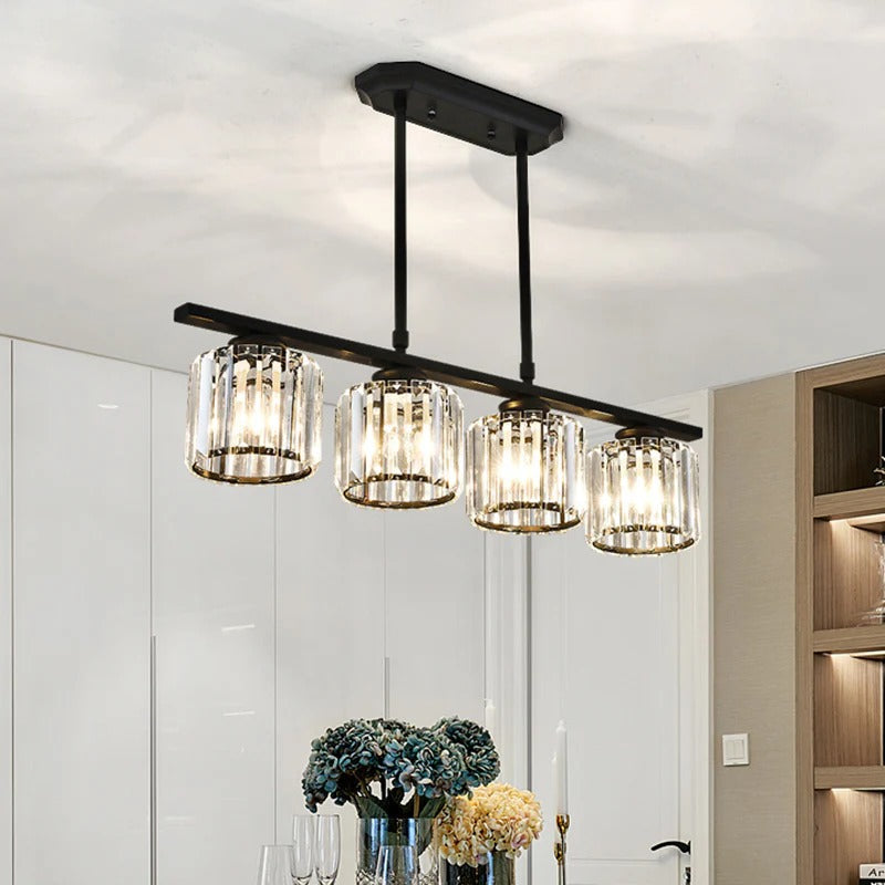 Linear Chandelier Light Fixture – Modern Glass Island Light