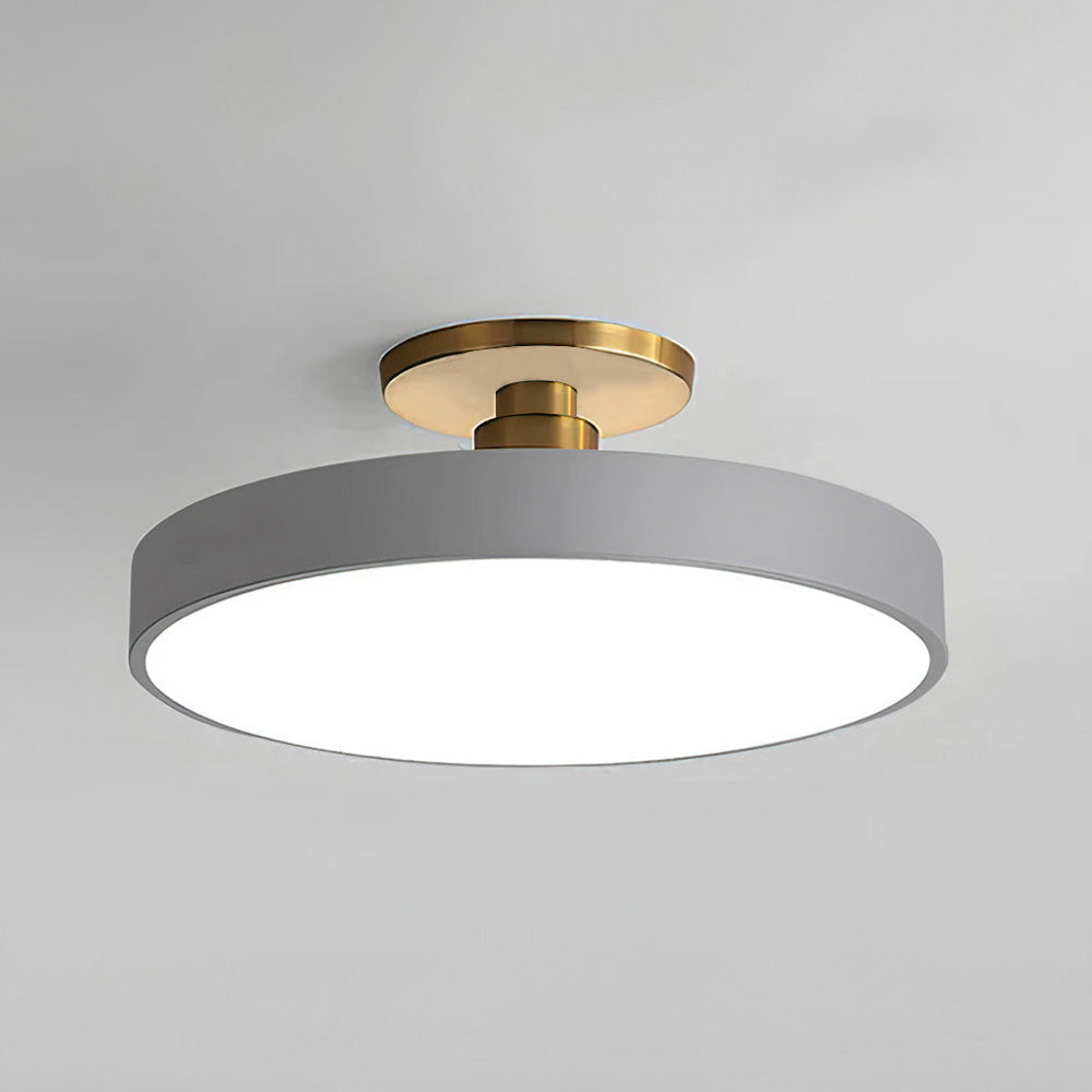 Modern LED Semi-Flush Mount Ceiling Light Fixture – Black Round Ceiling Light