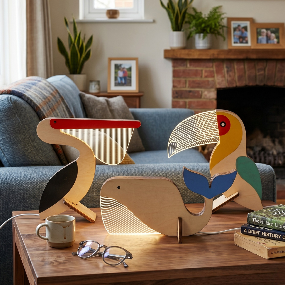 Wooden Animal Table Lamp – LED Desk Lamp & Night Light for Bedroom