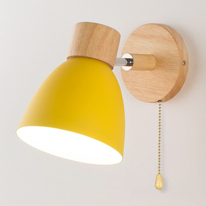 Wall Sconce Light Fixture – Modern Wood Cone Wall Light