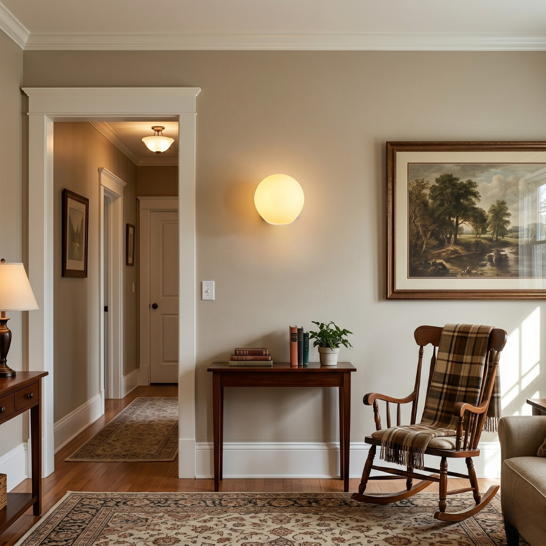 Glass Wall Sconce Light Fixture – Modern Round LED Sconce