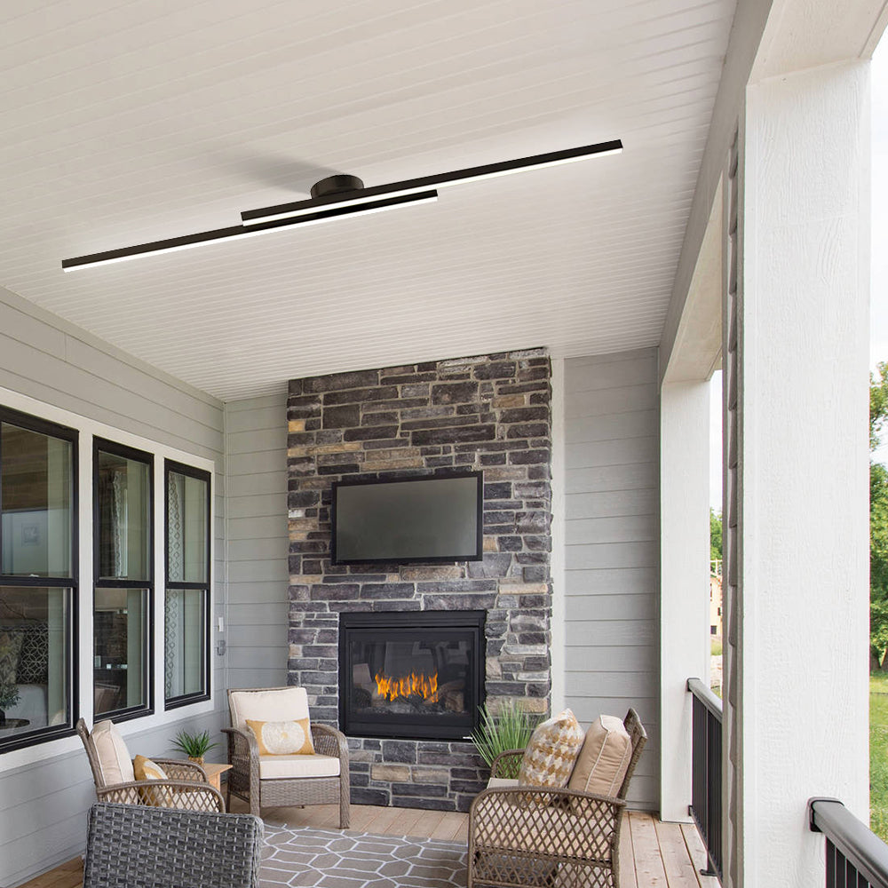 LED Ceiling Light Fixture – Modern Linear Semi-Flush Mount Ceiling Light