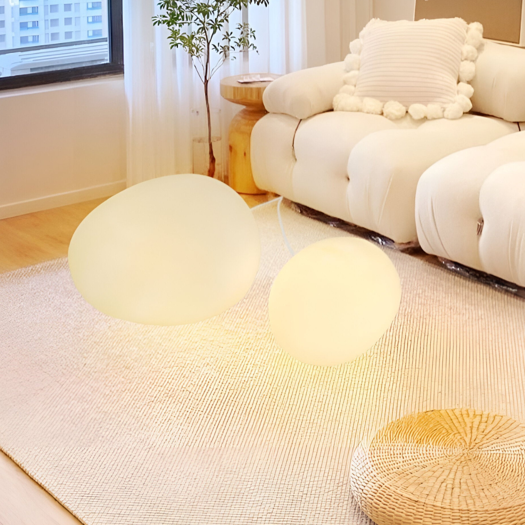 Modern Table Lamp – Stone-Shaped LED Bedside Lamp for Bedroom