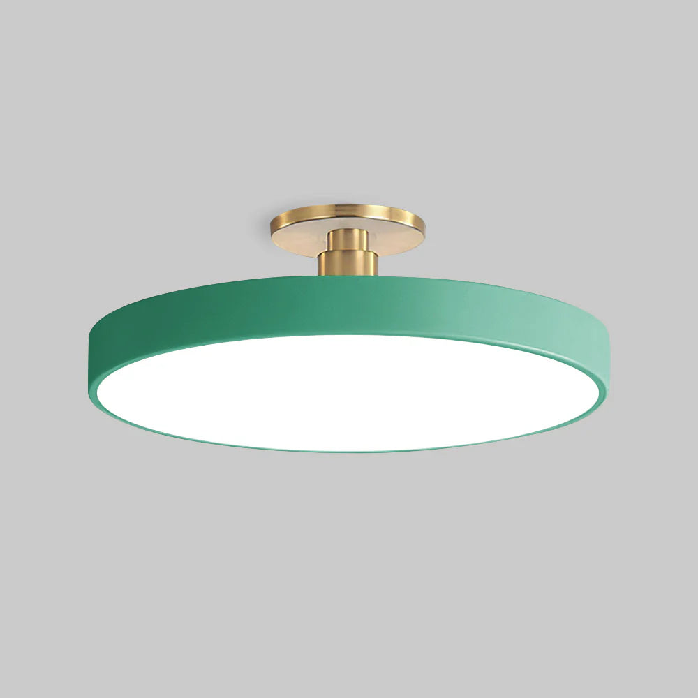 Modern LED Semi-Flush Mount Ceiling Light Fixture – Black Round Ceiling Light