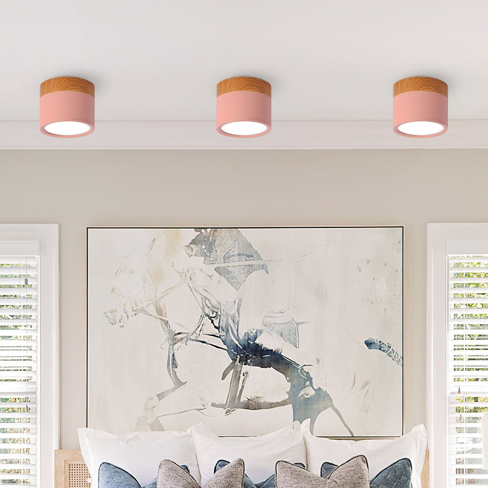 Small LED Flush Mount Ceiling Light Fixture – Modern Cylinder Ceiling Light