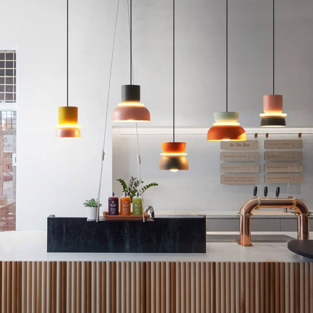Modern Pendant Light Fixture – Dual-Tone Dome Hanging Ceiling Light