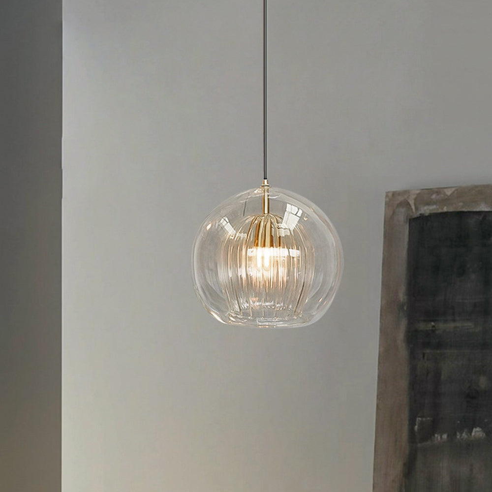 Glass Pendant Light Fixture – Modern Globe Ceiling Light