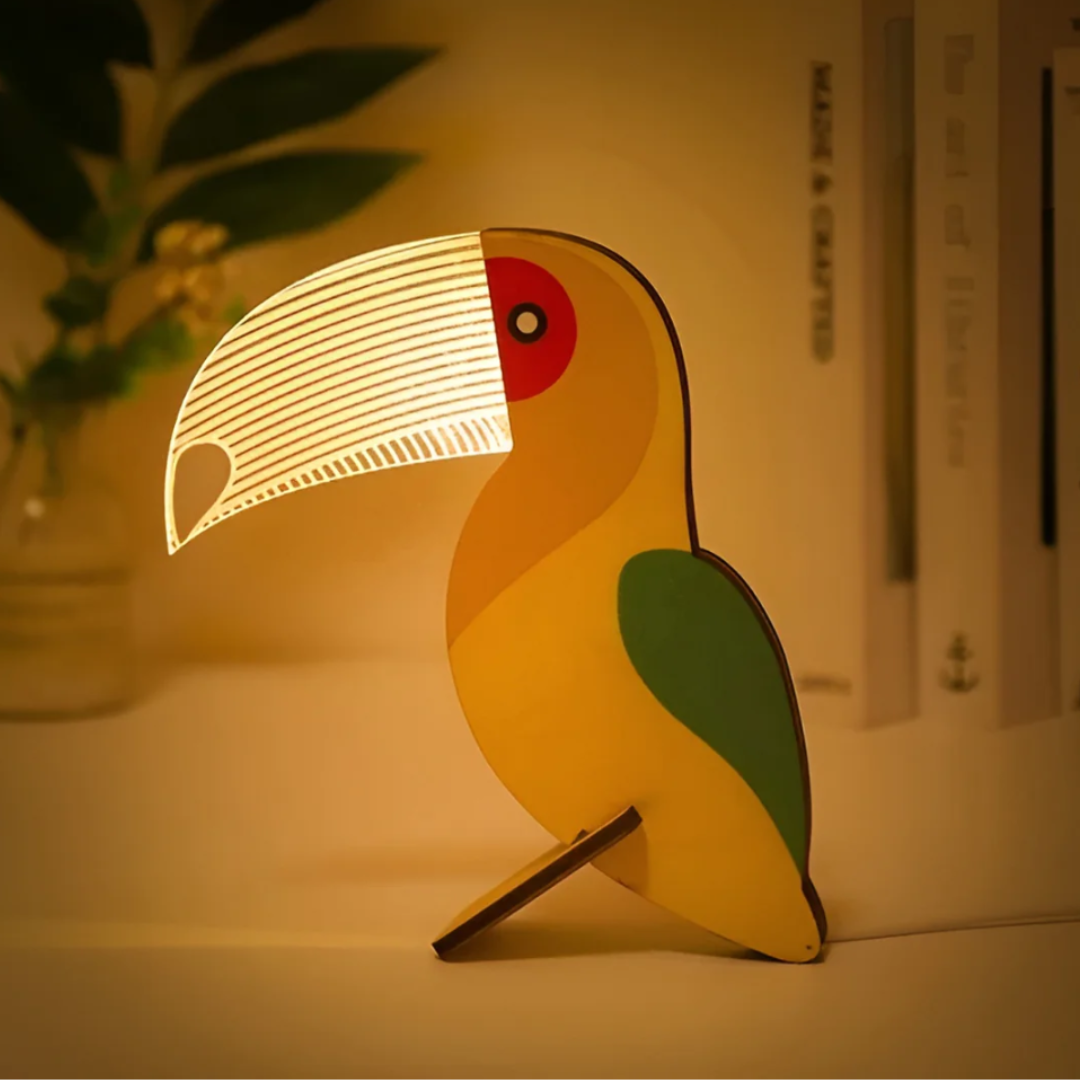 Wooden Animal Table Lamp – LED Desk Lamp & Night Light for Bedroom