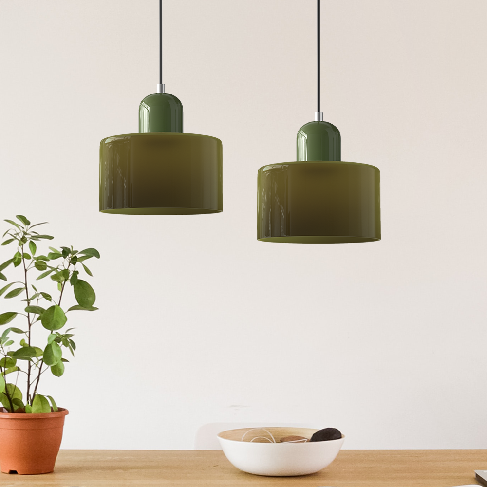Glass Pendant Light Fixture – Modern Bauhaus Hanging Ceiling Light
