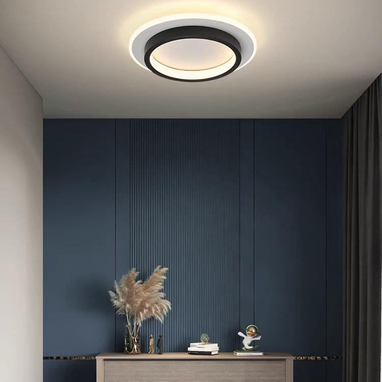 Modern LED Flush Mount Ceiling Light Fixture – Round Halo Ceiling Light