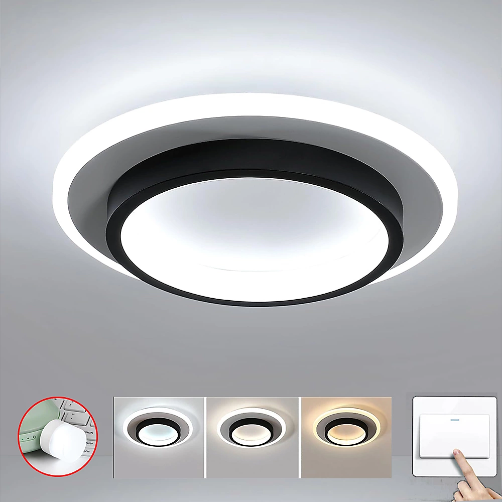 Modern LED Flush Mount Ceiling Light Fixture – Round Halo Ceiling Light