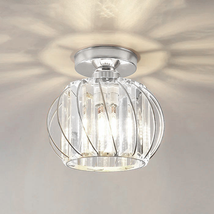 Semi-Flush Mount Ceiling Light Fixture – Modern Black Glass Ceiling Light