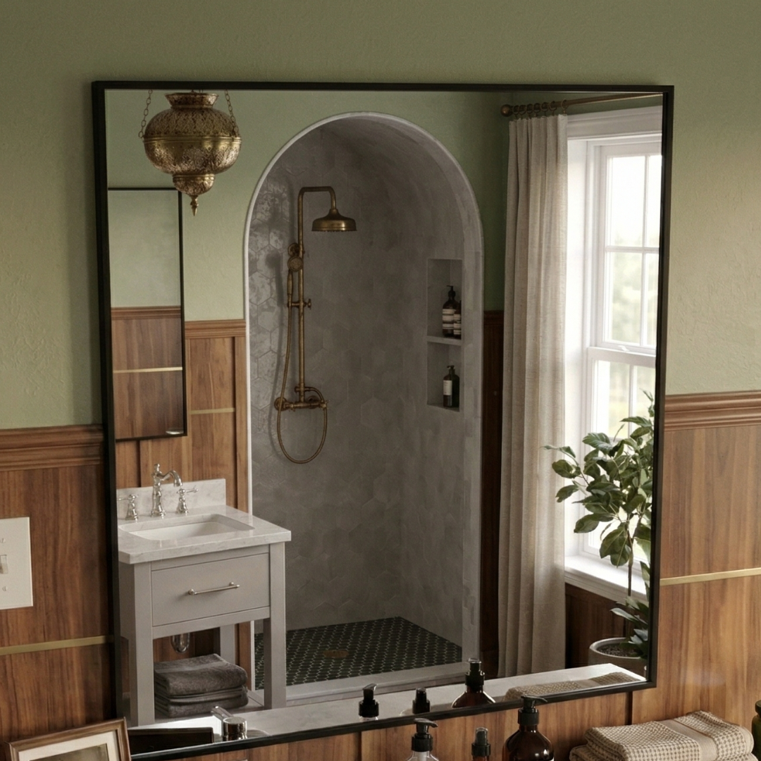 Black Rectangular Wall Mirror – Modern Minimalist Accent Mirror