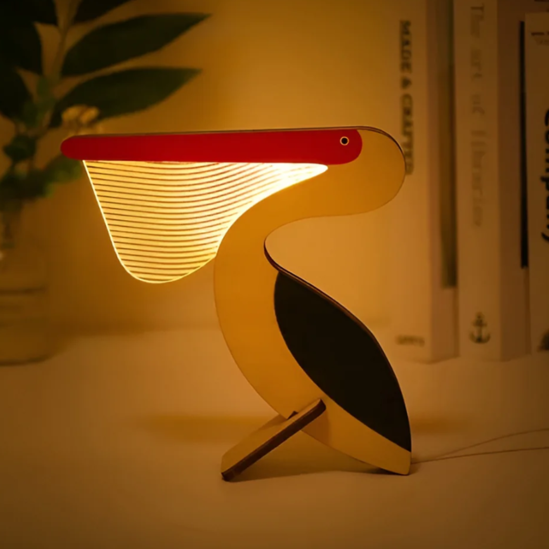 Wooden Animal Table Lamp – LED Desk Lamp & Night Light for Bedroom