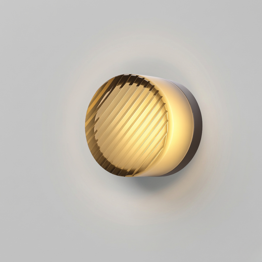 Glass Wall Sconce Light Fixture – Modern Round LED Wall Light