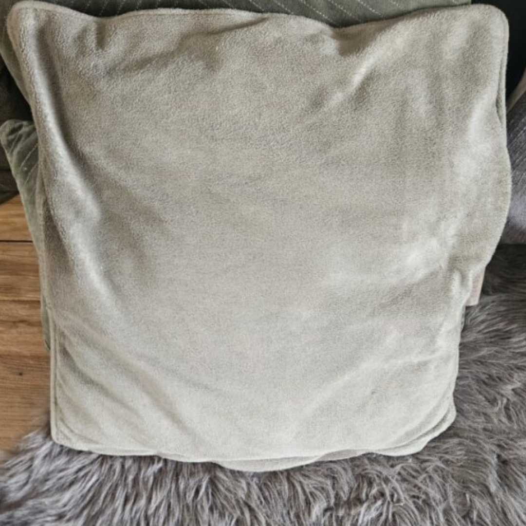 Light Gray Velvet Throw Pillow – Square Decorative Cushion