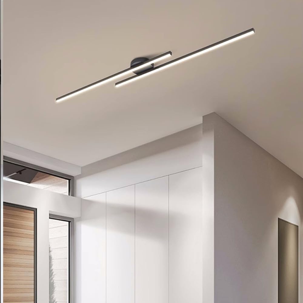 LED Ceiling Light Fixture – Modern Linear Semi-Flush Mount Ceiling Light