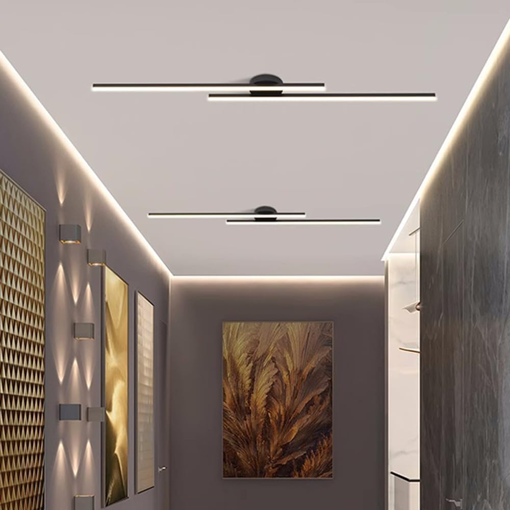 LED Ceiling Light Fixture – Modern Linear Semi-Flush Mount Ceiling Light