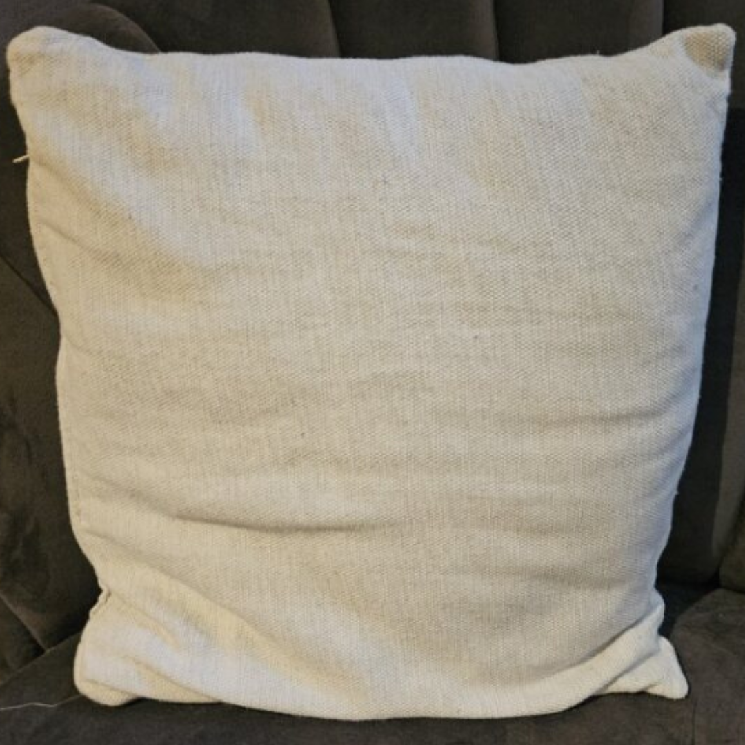 Ivory Linen-Look Throw Pillow – Square Decorative Cushion